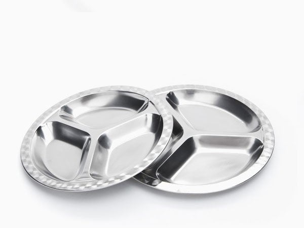 Divided Stainless Steel Food Tray (Multiple Sizes)