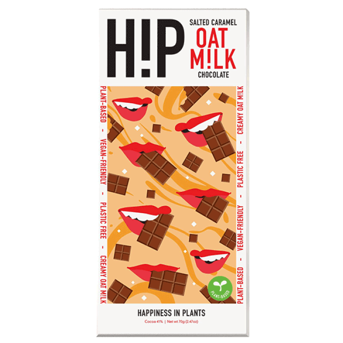 HIP Chocolate - Salted Caramel Oat Milk Chocolate Bar 70g