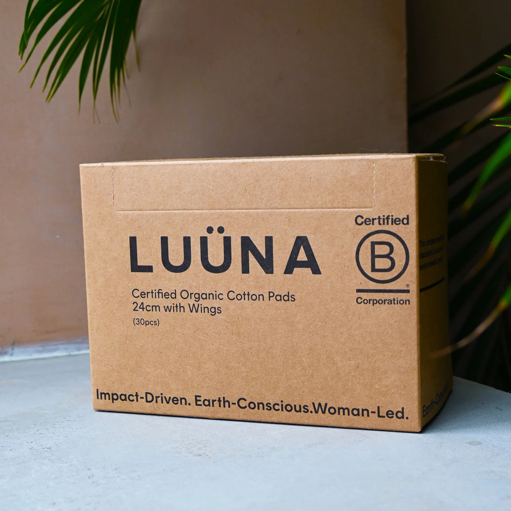 Disposable Cotton Pads with Wings (Organic) 24cm