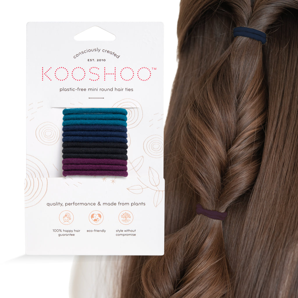 Plastic-Free Mini Round Hair Ties - 12 pack (Organic) 有機棉迷你髮圈 12條裝