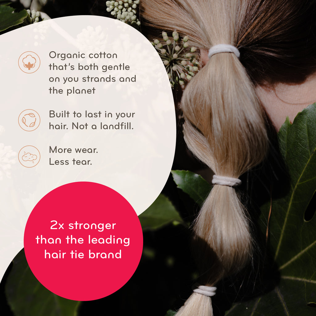 Plastic-Free Mini Round Hair Ties - 12 pack (Organic) 有機棉迷你髮圈 12條裝