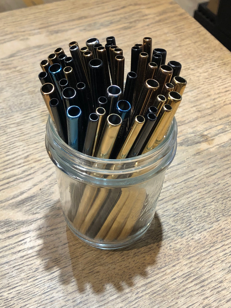 Black Stainless Steel Drinking Straw