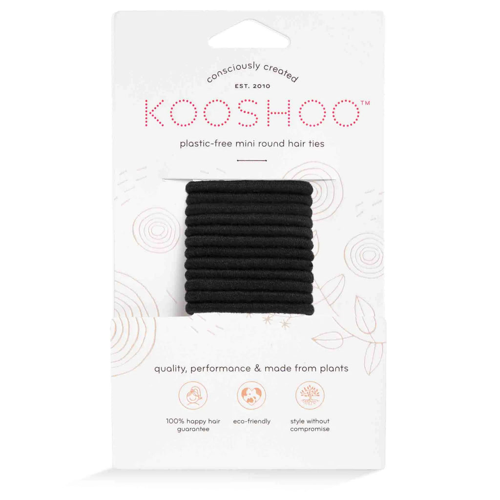 Plastic-Free Mini Round Hair Ties - 12 pack (Organic) 有機棉迷你髮圈 12條裝