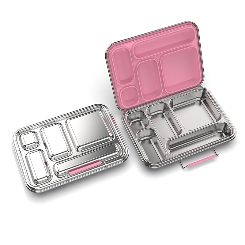 Leak-Proof Stainless Steel Lunchbox (5-Compartment) 不鏽鋼密封五格便當盒