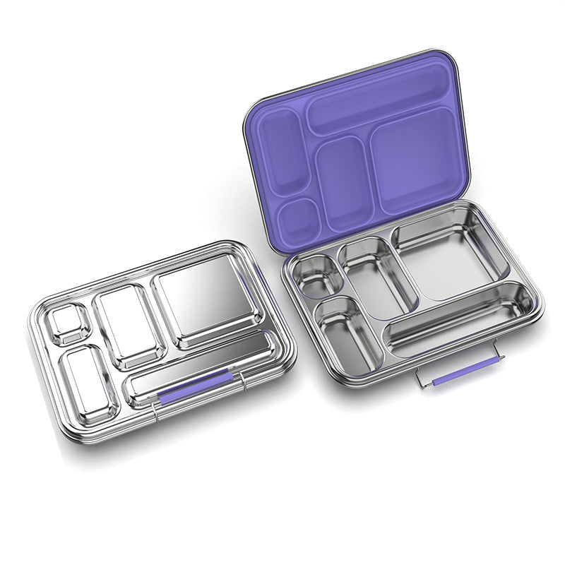 Leak-Proof Stainless Steel Lunchbox (5-Compartment) 不鏽鋼密封五格便當盒
