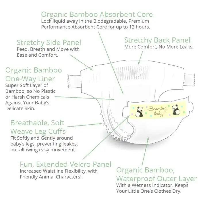 Beaming Baby Biodegradable Bamboo Nappies (Organic)