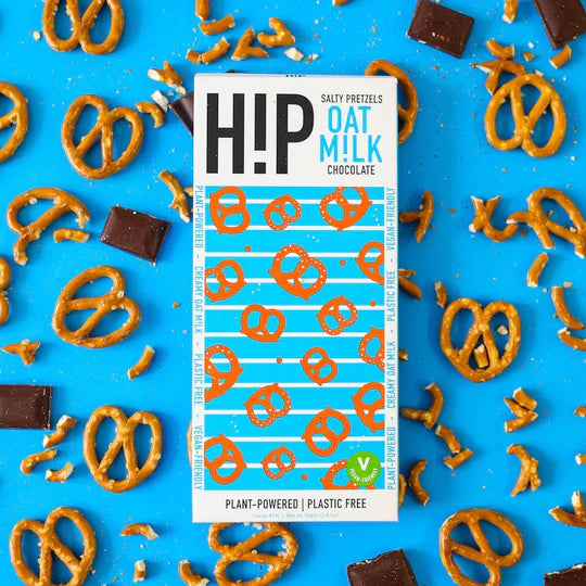 HIP Chocolate - Salty Pretzels Oat Milk Chocolate Bar 70g