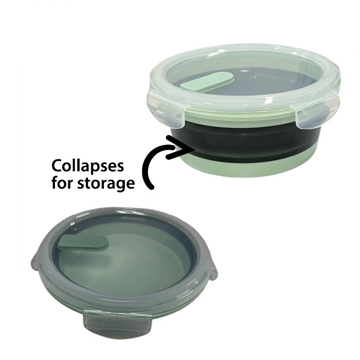 Silicone Collapsible Round Flexi Lock Container 矽膠摺疊圓形保鮮盒