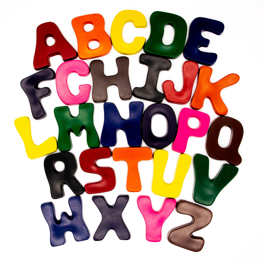 Recycled Alphabet Letter Crayons (A-Z)