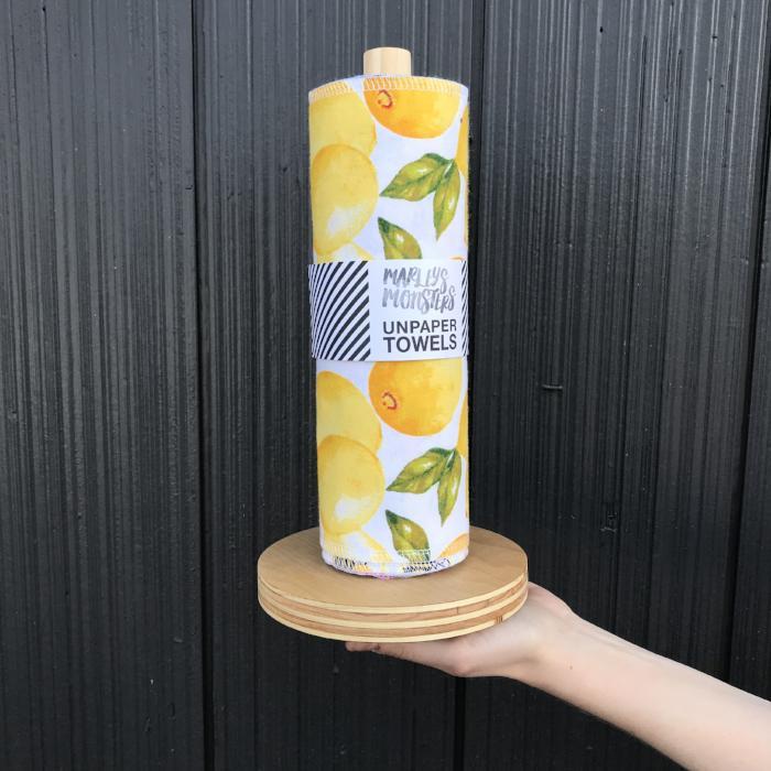 Pre-Rolled Unpaper Towels with Wood Stand (24 Sheets)