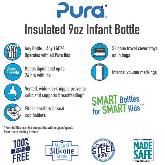 Pura Insulated Infant Bottle 9oz