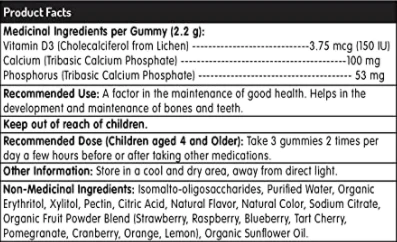 Gummies For Kids: Calcium with D3 (Sugar-Free)